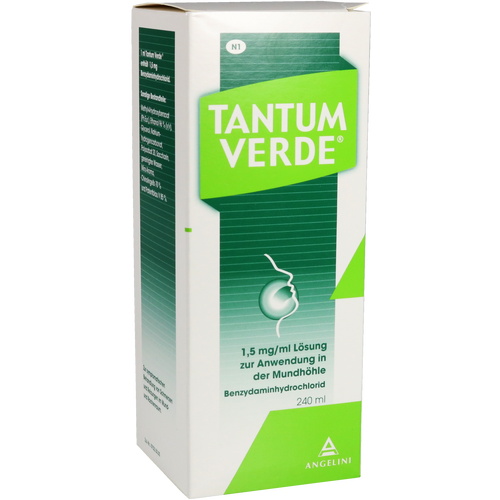 Verpackungsbild(Packshot) von TANTUM VERDE 1,5 mg/ml Lösung z.Anw.i.d.Mundhöhle