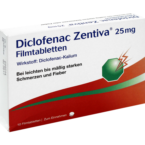 Verpackungsbild(Packshot) von DICLOFENAC Zentiva 25 mg Filmtabletten