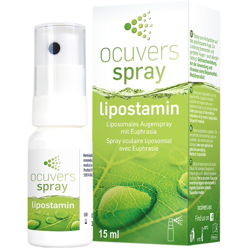Verpackungsbild(Packshot) von OCUVERS spray lipostamin Augenspray mit Euphrasia