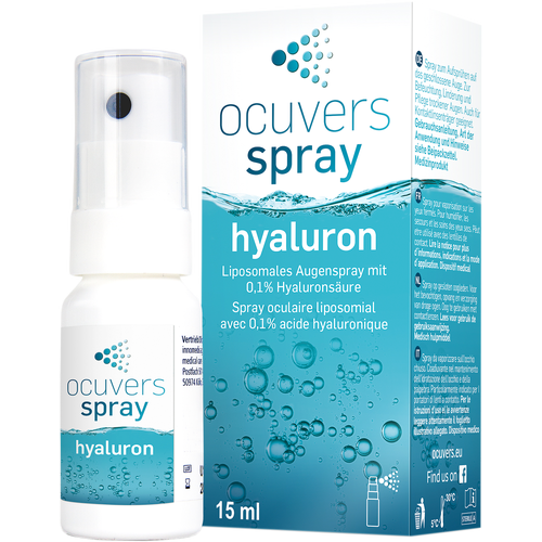 Verpackungsbild(Packshot) von OCUVERS spray hyaluron Augenspray mit Hyaluron