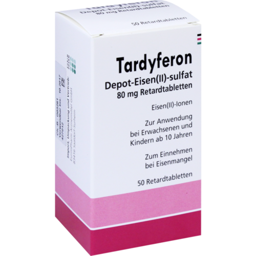 Verpackungsbild(Packshot) von TARDYFERON Depot-Eisen(II)-sulfat 80 mg Retardtab.