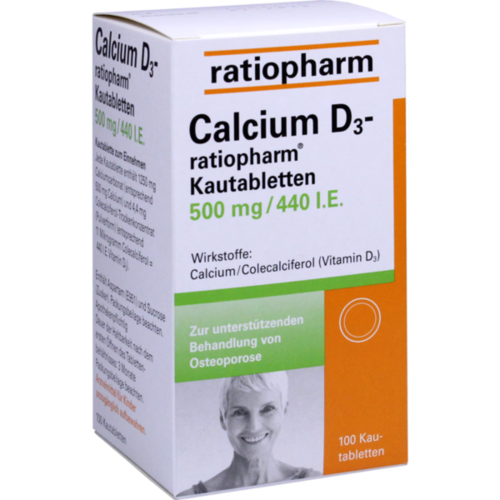 Verpackungsbild(Packshot) von CALCIUM D3-ratiopharm Kautabletten