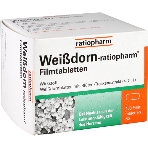 Verpackungsbild(Packshot) von WEISSDORN-RATIOPHARM Filmtabletten