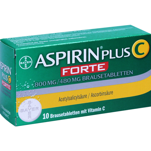 Verpackungsbild(Packshot) von ASPIRIN plus C forte 800 mg/480 mg Brausetabletten