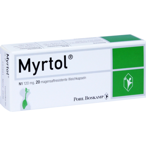 Verpackungsbild(Packshot) von MYRTOL magensaftresistente Weichkapseln