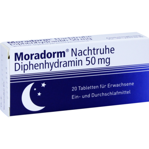 Verpackungsbild(Packshot) von MORADORM Nachtruhe Diphenhydramin 50 mg Tabletten