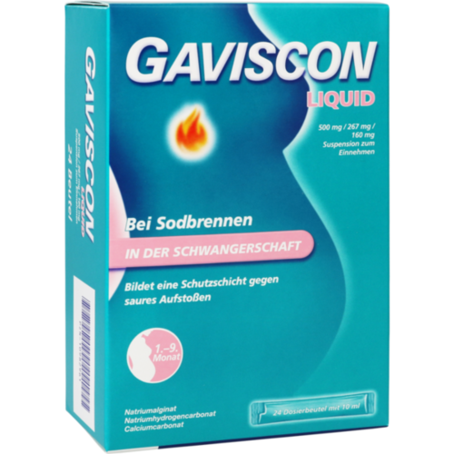 Verpackungsbild(Packshot) von GAVISCON Liquid 500 mg/267 mg/160 mg Susp.z.Einn.