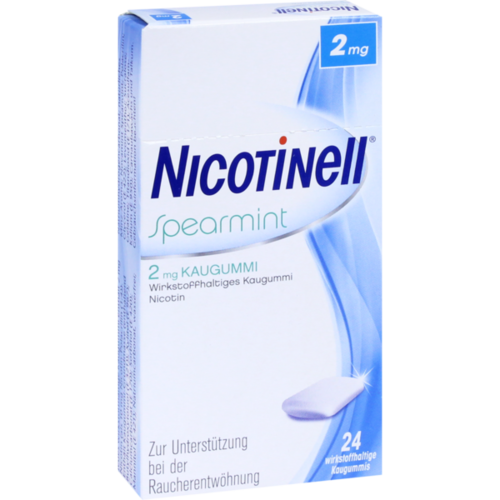 Verpackungsbild(Packshot) von NICOTINELL Kaugummi Spearmint 2 mg