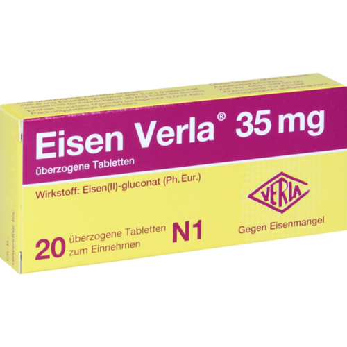 Verpackungsbild(Packshot) von EISEN VERLA 35 mg überzogene Tabletten