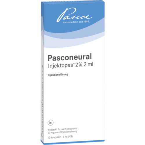 Verpackungsbild(Packshot) von PASCONEURAL Injektopas 2% 2 ml Inj.-Lösung Amp.