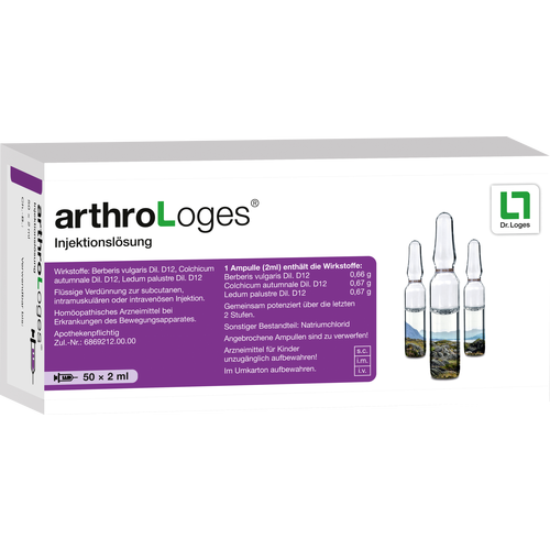 Verpackungsbild(Packshot) von ARTHROLOGES Injektionslösung Ampullen
