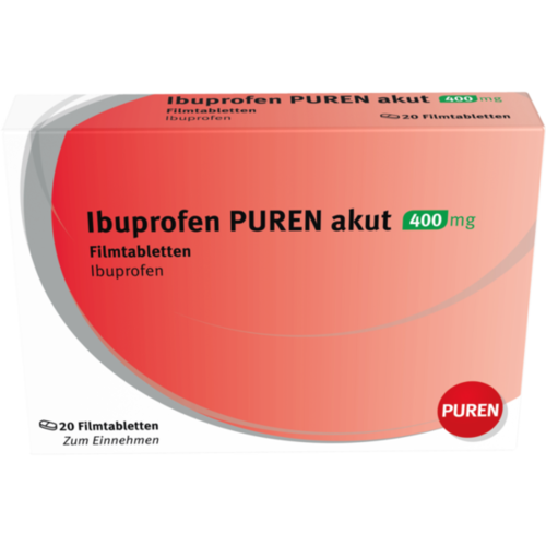 Verpackungsbild(Packshot) von IBUPROFEN PUREN akut 400 mg Filmtabletten