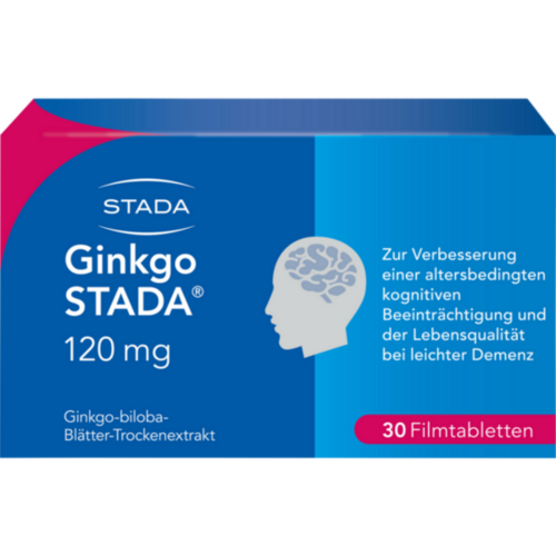 Verpackungsbild(Packshot) von GINKGO STADA 120 mg Filmtabletten