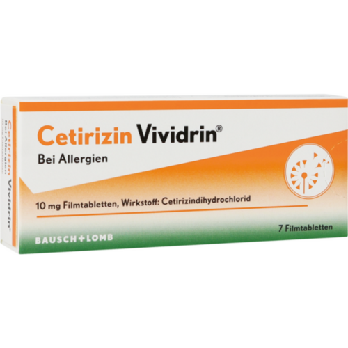 Verpackungsbild(Packshot) von CETIRIZIN Vividrin 10 mg Filmtabletten