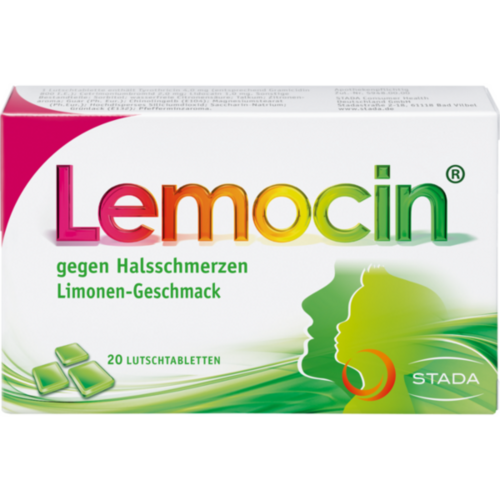 Verpackungsbild(Packshot) von LEMOCIN gegen Halsschmerzen Lutschtabletten