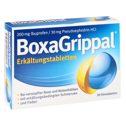 Verpackungsbild(Packshot) von BOXAGRIPPAL Erkältungstabletten 200 mg/30 mg FTA