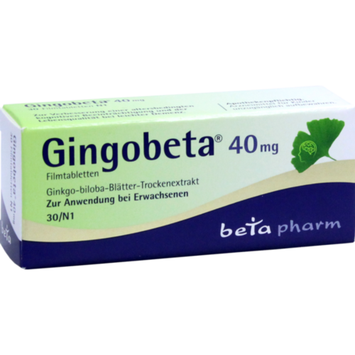 Verpackungsbild(Packshot) von GINGOBETA 40 mg Filmtabletten