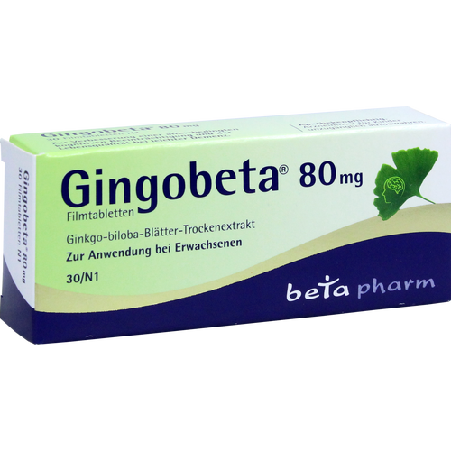 Verpackungsbild(Packshot) von GINGOBETA 80 mg Filmtabletten