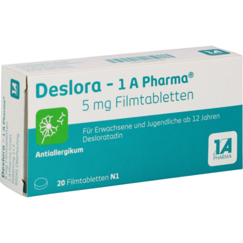 Verpackungsbild(Packshot) von DESLORA-1A Pharma 5 mg Filmtabletten
