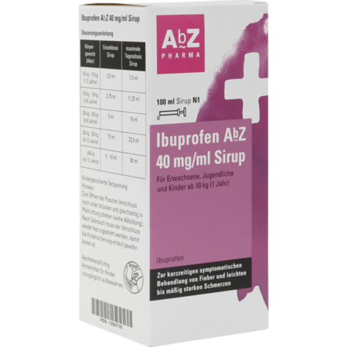 Verpackungsbild(Packshot) von IBUPROFEN AbZ 40 mg/ml Sirup