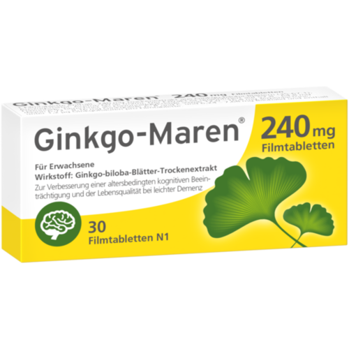 Verpackungsbild(Packshot) von GINKGO-MAREN 240 mg Filmtabletten
