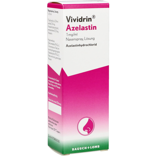 Verpackungsbild(Packshot) von VIVIDRIN Azelastin 1 mg/ml Nasenspray Lösung