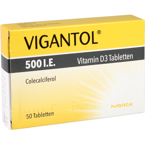 Verpackungsbild(Packshot) von VIGANTOL 500 I.E. Vitamin D3 Tabletten