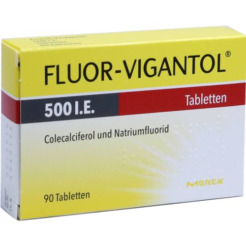 Verpackungsbild(Packshot) von FLUOR VIGANTOL 500 I.E. Tabletten