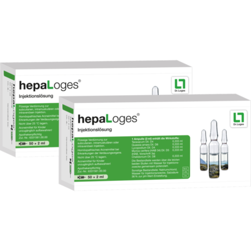 Verpackungsbild(Packshot) von HEPALOGES Injektionslösung Ampullen