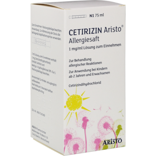 Verpackungsbild(Packshot) von CETIRIZIN Aristo Allergiesaft 1 mg/ml Lsg.z.Einn.