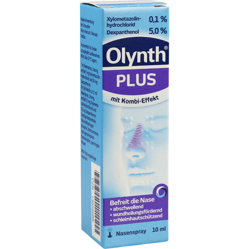 Verpackungsbild(Packshot) von OLYNTH Plus 0,1%/5% für Erw.Nasenspray o.K.