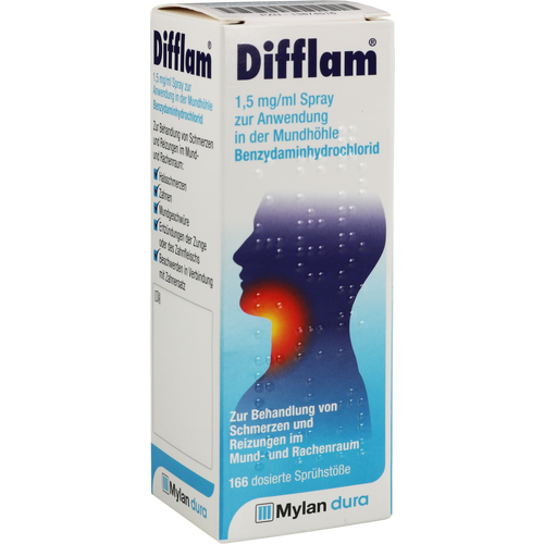 Verpackungsbild(Packshot) von DIFFLAM 1,5 mg/ml Spray zur Anw.i.d.Mundhöhle