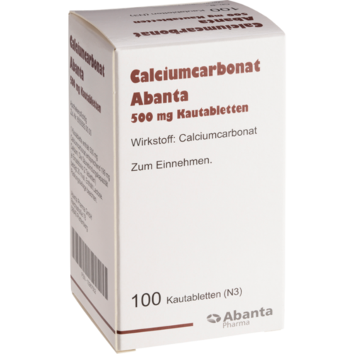Verpackungsbild(Packshot) von CALCIUMCARBONAT ABANTA 500 mg Kautabletten