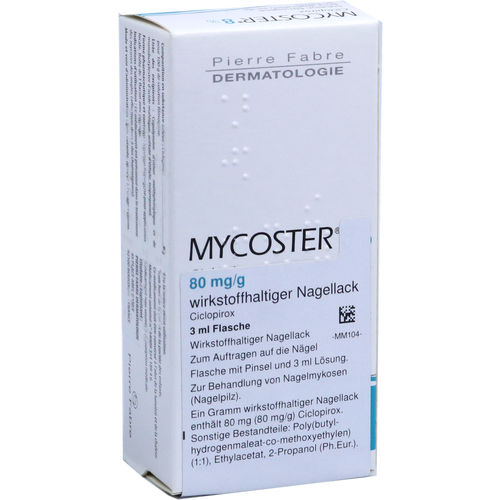 Verpackungsbild(Packshot) von MYCOSTER 80 mg/g wirkstoffhaltiger Nagellack