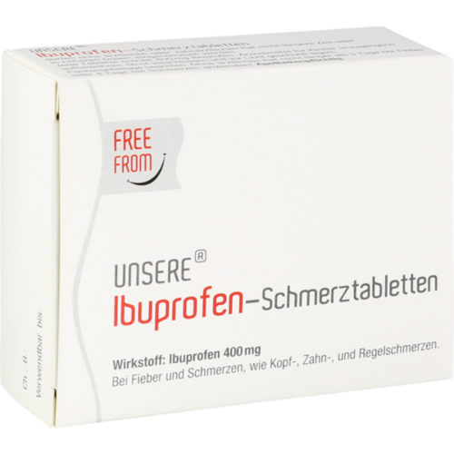 Verpackungsbild(Packshot) von UNSERE Ibuprofen-Schmerztabletten