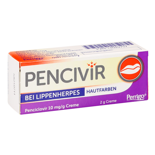 Verpackungsbild(Packshot) von PENCIVIR bei Lippenherpes Creme hautfarben 1%