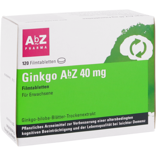 Verpackungsbild(Packshot) von GINKGO AbZ 40 mg Filmtabletten