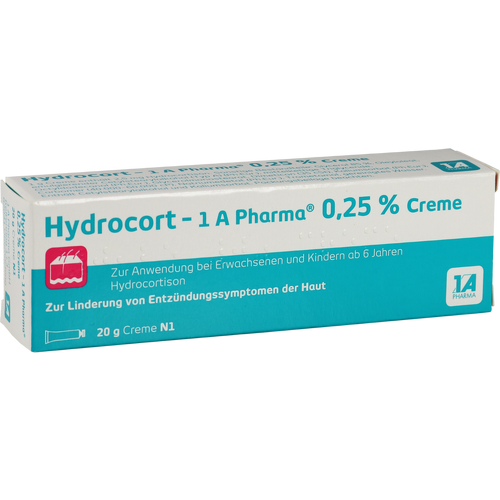 Verpackungsbild(Packshot) von HYDROCORT-1A Pharma 0,25% Creme