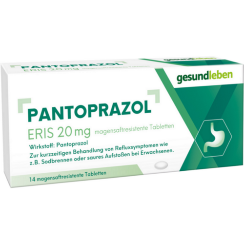Verpackungsbild(Packshot) von PANTOPRAZOL Eris 20 mg magensaftres.Tabletten