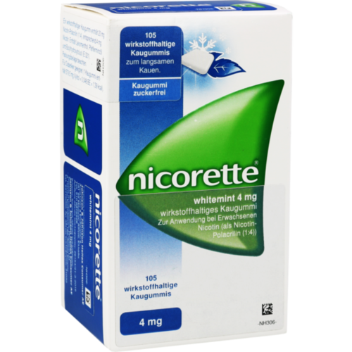 Verpackungsbild(Packshot) von NICORETTE Kaugummi 4 mg whitemint