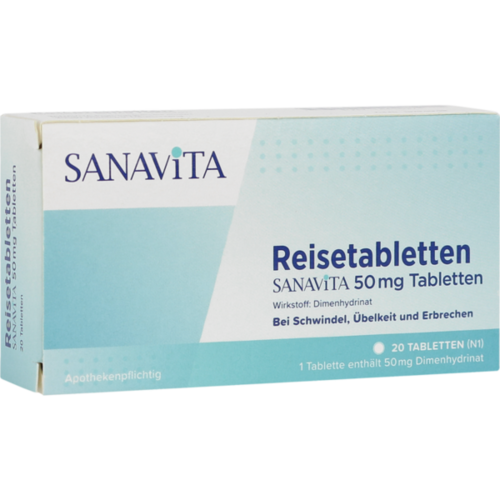 Verpackungsbild(Packshot) von REISETABLETTEN Sanavita 50 mg Tabletten