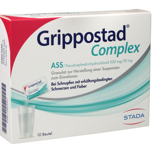 Verpackungsbild(Packshot) von GRIPPOSTAD Complex ASS/Pseudoephedrin 500 mg/30 mg