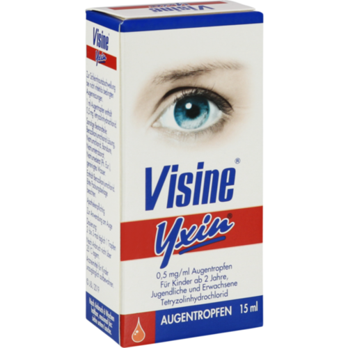 Verpackungsbild(Packshot) von VISINE Yxin 0,5 mg/ml Augentropfen