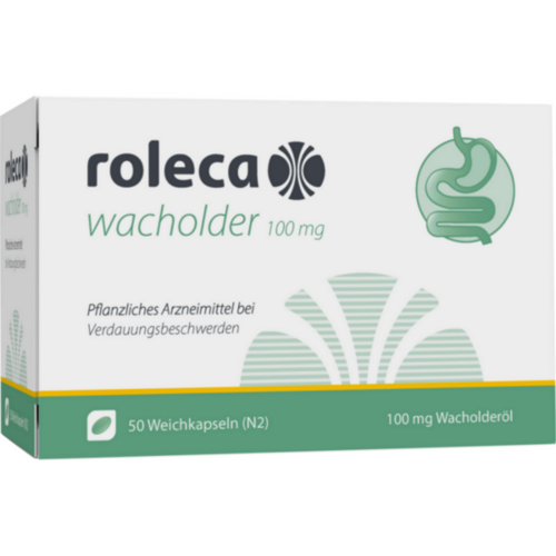 Verpackungsbild(Packshot) von ROLECA-Wacholder 100 mg Weichkapseln