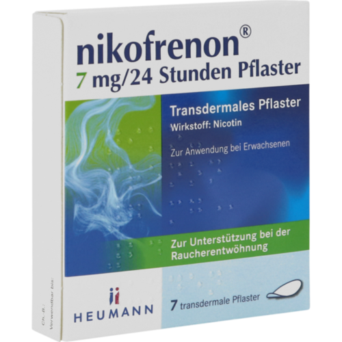 Verpackungsbild(Packshot) von NIKOFRENON 7 mg/24 Stunden Pflaster transdermal