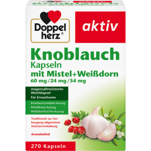 Verpackungsbild(Packshot) von DOPPELHERZ Knobl.Kap.m.Mistel+Weißdorn 60/24/54 mg