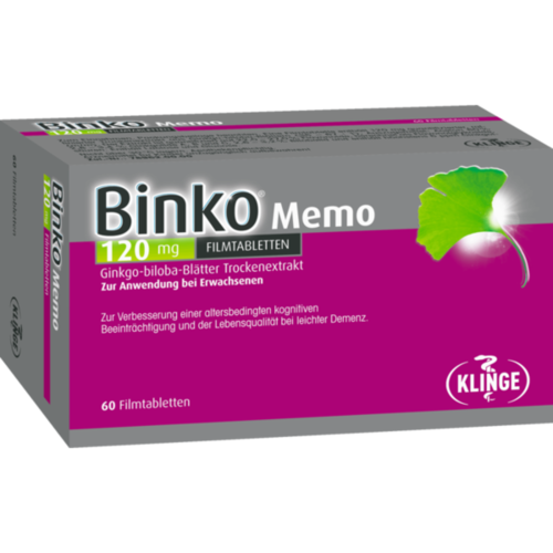 Verpackungsbild(Packshot) von BINKO Memo 120 mg Filmtabletten