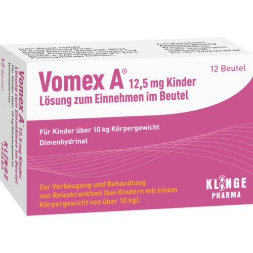 Verpackungsbild(Packshot) von VOMEX A 12,5 mg Kinder Lsg.z.Einnehmen im Beutel