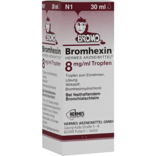 Verpackungsbild(Packshot) von BROMHEXIN Hermes Arzneimittel 8 mg/ml Tropfen