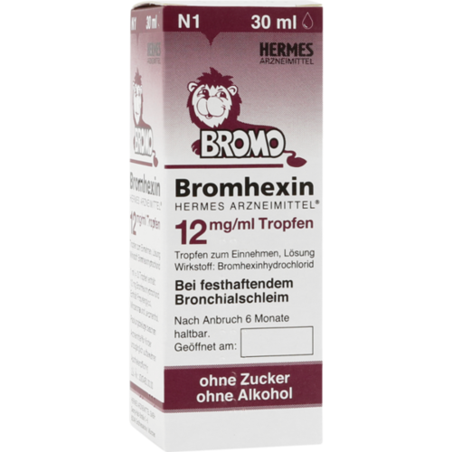 Verpackungsbild(Packshot) von BROMHEXIN Hermes Arzneimittel 12 mg/ml Tropfen
